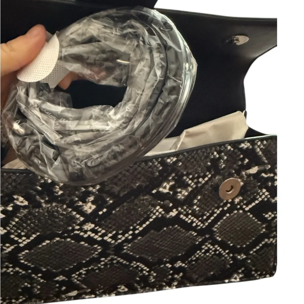 Elegant Snake Print Handbag